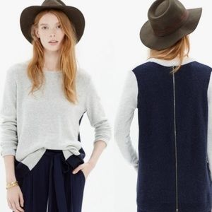 Madewell zip back color-block sweater